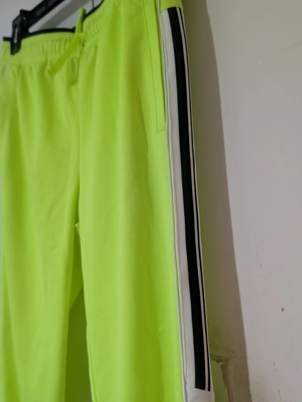 Athletic Works Neon Green Kids Joggers with White & Black Stripes